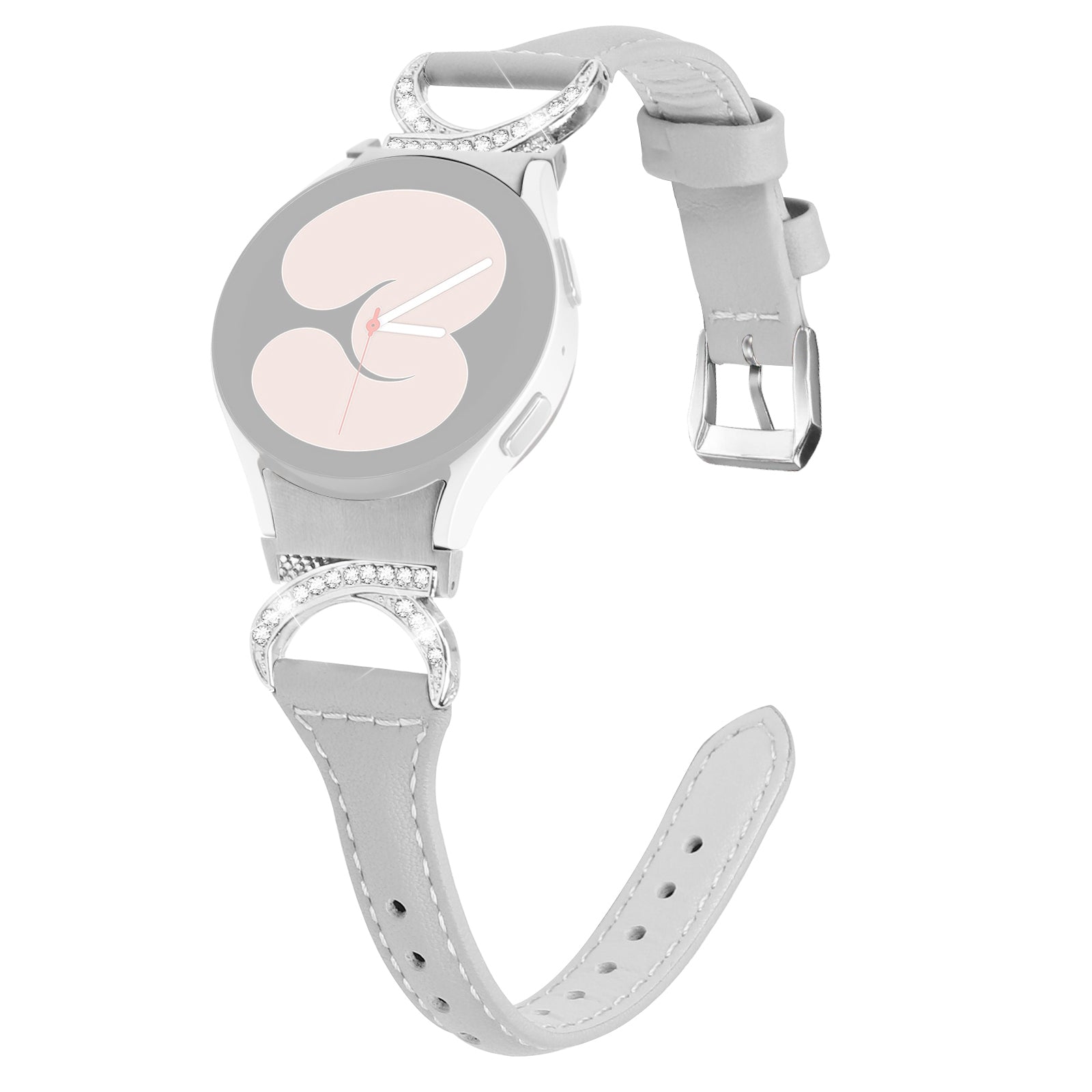 For Samsung Galaxy Watch6 40mm 44mm Watch6 Classic 43mm 47mm Watch 5 40mm 44mm Watch4 40mm 44mm Watch Strap PU Leather Rhinestone Watchband with Silver Buckle For Samsung Galaxy Watch6 40mm 44mm Watch6 Classic 43mm 47mm Watch 5 40mm 44mm Watch4 40mm 44mm Watch Strap PU Leather Rhinestone Watchband with Silver Buckle